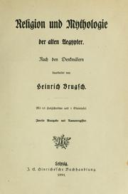 Cover of: Religion und Mythologie der alten Aegypter by Heinrich Karl Brugsch