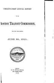 Cover of: Annual Report of the Boston Transit Commission