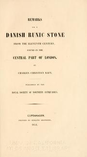 Cover of: Remarks on a Danish runic stone from the eleventh century by Carl Christian Rafn