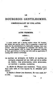 Cover of: Le bourgeois gentilhomme, comédie, with arguments and notes, revised by F.E.A. Gasc and W. Holmes