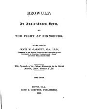 Cover of: Beowulf: An Anglo-Saxon Poem, & the Fight at Finnsburg