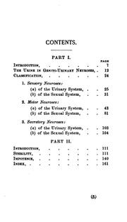 Cover of: The Neuroses of the genito-urinary system in the male: With Sterility and Impotence by Robert Ultzmann