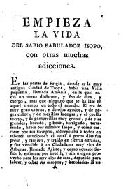 Cover of: Fábulas de la vida del sabio y clarísimo fabulador isopo: Con las fábulas, y ...