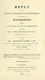 Cover of: A reply to the End of religious controversy by Richard Grier