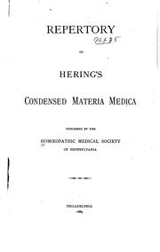 Cover of: Repertory to Hering's Condensed Materia Medica