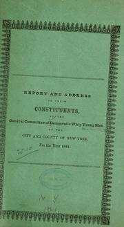 Cover of: Report and address to their constituents by New York.