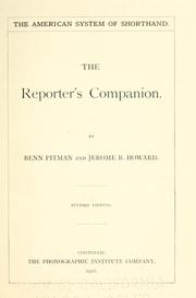 Cover of: The reporter's companion by Benn Pitman