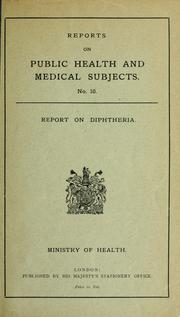 Cover of: Report on diphtheria