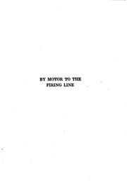 Cover of: By Motor to the Firing Line