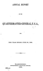 Cover of: Report of the Quartermaster General ...