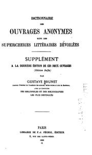 Cover of: Dictionnaire des ouvrages anonymes