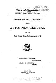 Biennial Report of the Attorney-general by Connecticut Office of the Attorney General