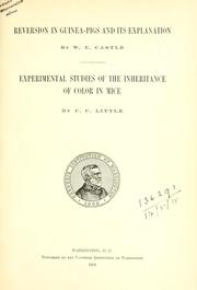 Cover of: Reversion in guinea-pigs and its explanation by William E. Castle, William E. Castle