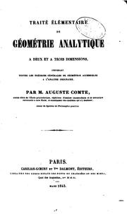 Cover of: Traité élémentaire de géométrie analytique à deux et à trois dimensions ...