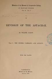 Cover of: A revision of the Astacidæ by Walter Faxon