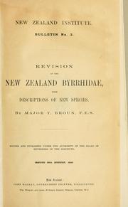 Cover of: Revision of the New Zealand Byrrhidae by Thomas Broun