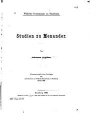 Cover of: Studien zu Menander