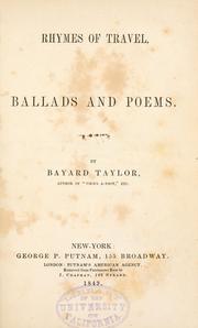 Cover of: Rhymes of travel: ballads & poems.