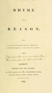 Cover of: Rhyme and reason. by John Forster