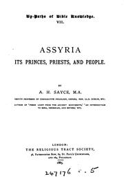 Cover of: Assyria: its princes, priests, and people