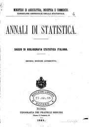 Cover of: Saggio di bibliografia statistica italiana