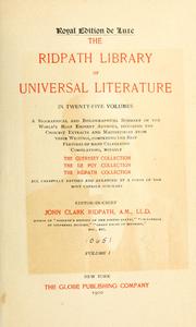 Cover of: The Ridpath library of universal literature. by John Clark Ridpath