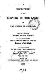 Cover of: A description of the scenery of the lakes in the north of England by William Wordsworth