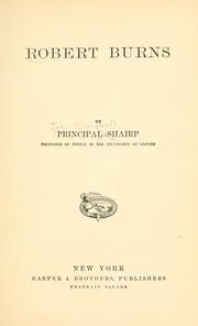 Cover of: Robert Burns by John Campbell Shairp