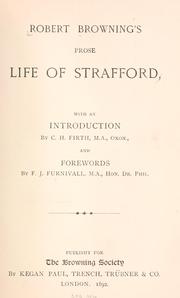 Cover of: Robert Browning's Prose life of Strafford by Robert Browning