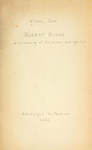Cover of: Robert Burns, a summary of his career and genius