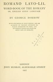 Cover of: Romano lavo-lil by George Henry Borrow