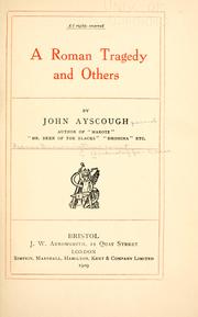 Cover of: A Roman tragedy and others