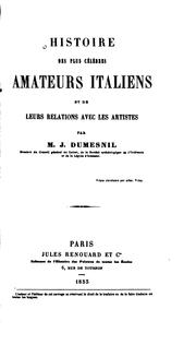 Cover of: Histoire des plus célèbres amateurs italiens et de leurs relations avec les ...