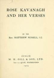 Cover of: Rose Kavanagh and her verses by Russell, Matthew