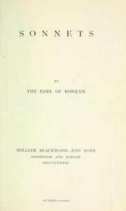 Cover of: Sonnets by Rosslyn, Robert Francis St. Clair-Erskine Earl of