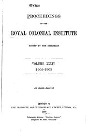 Cover of: Proceedings of the Royal Colonial Institute