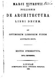 Cover of: De architectura, libri decem: ad optimorum librorum fidem, accurate editi