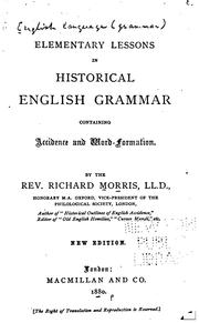 Cover of: Elementary Lessons in Historical English Grammar Containing Accidence and ...