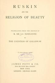 Cover of: Ruskin and the religion of beauty