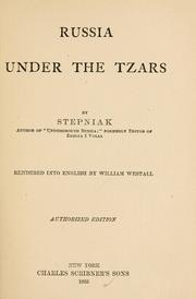 Cover of: Russia under the tzars by S. Stepniak