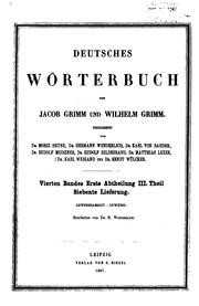 Cover of: Deutsches Wörterbuch by Brothers Grimm, Wilhelm Grimm