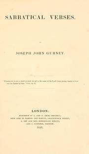 Cover of: Sabbatical verses by Joseph John Gurney