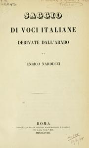 Cover of: Saggio di voci italiane derivate dall'arabo.
