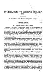 Cover of: Contributions to Economic Geology, 1905