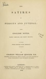 Cover of: Satires of Persius and Juvenal: with English notes, partly compiled, and partly original.