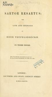 Cover of: Sartor resartus by Thomas Carlyle, Thomas Carlyle