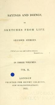 Cover of: Sayings and doings, or, Sketches from life.: Third series. : In three volumes.