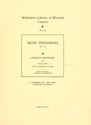 Cover of: Scherzo-tarentelle: op. 16, for violin with accompaniment of piano