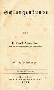 Cover of: Schlangenkunde. by Harald Othmar Lenz, Harald Othmar Lenz