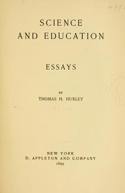 Cover of: Science and education. by Thomas Henry Huxley